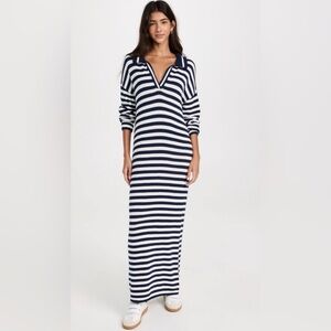 525 America Navy and White Striped Sweater Dress